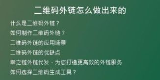 二維碼外鏈怎么做出來的