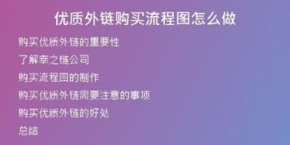 優(yōu)質(zhì)外鏈購買流程圖怎么做