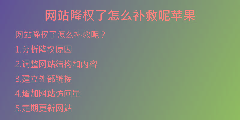 網(wǎng)站降權(quán)了怎么補(bǔ)救呢蘋果