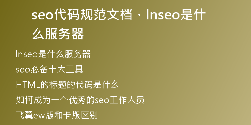 seo代碼規(guī)范文檔，lnseo是什么服務器