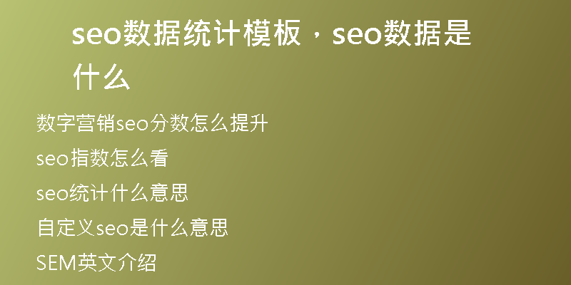 seo數據統(tǒng)計模板，seo數據是什么
