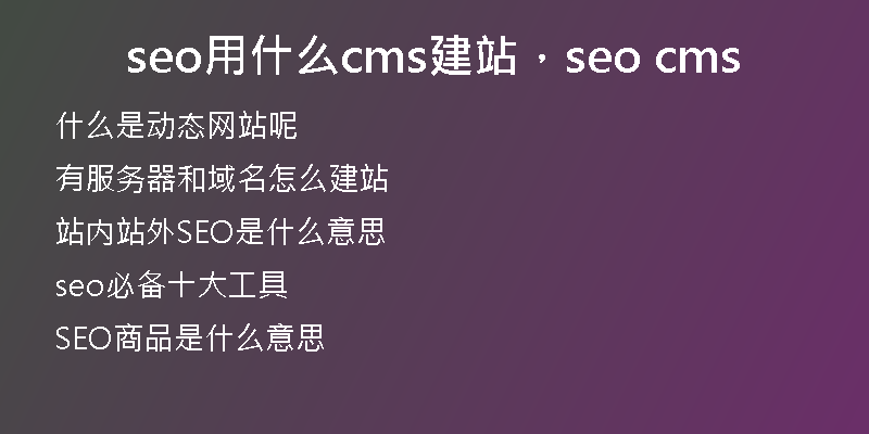 seo用什么cms建站，seo cms